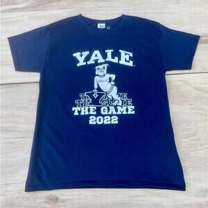 HANES YALE University Bulldog T-Shirt The Game 2022‎ Short Sleeve Men Blue SZ. S